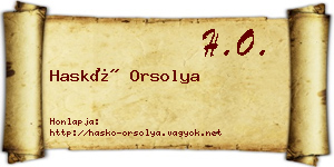Haskó Orsolya névjegykártya